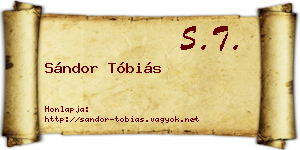 Sándor Tóbiás névjegykártya